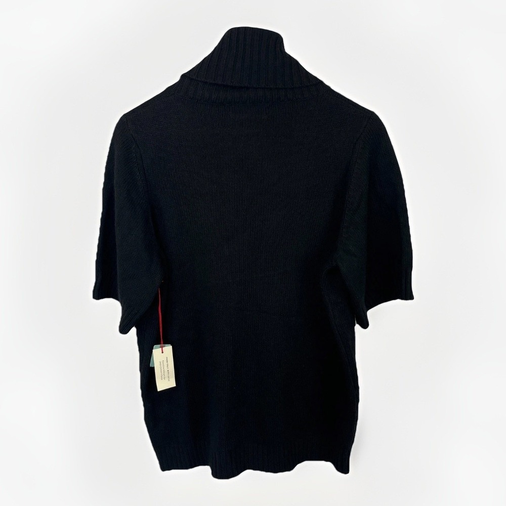 Anthropologie NWT Black Sweater 1X S/S Turtleneck Hand Knit Tuscany Italy - Picture 5 of 13